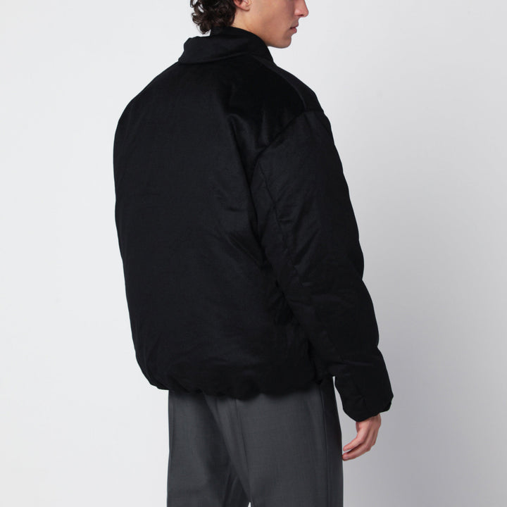 Soft Goat Black Wool And Cashmere Down Jacket