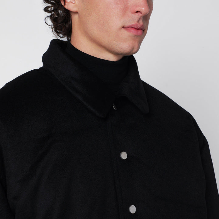 Soft Goat Black Wool And Cashmere Down Jacket