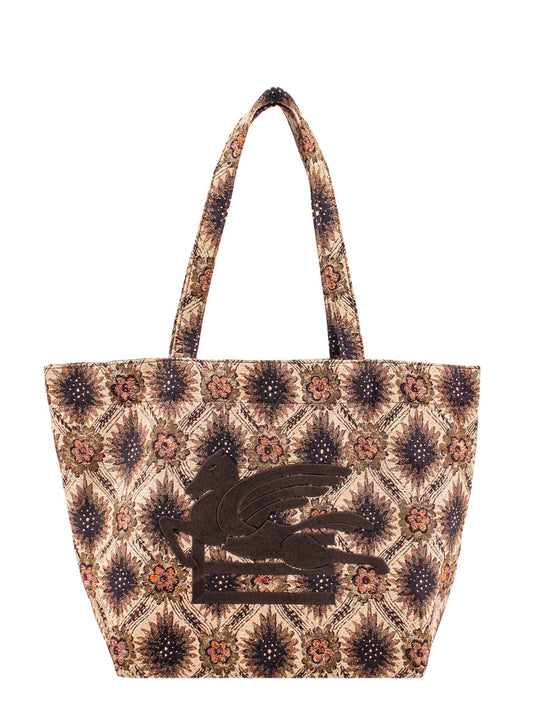 Fabric Shopping Bag With Pegasus Embossed Maxi Embroidery