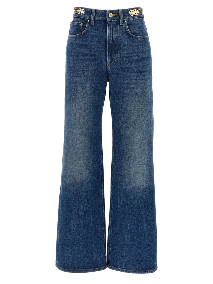 Metal Disk Jeans Blue