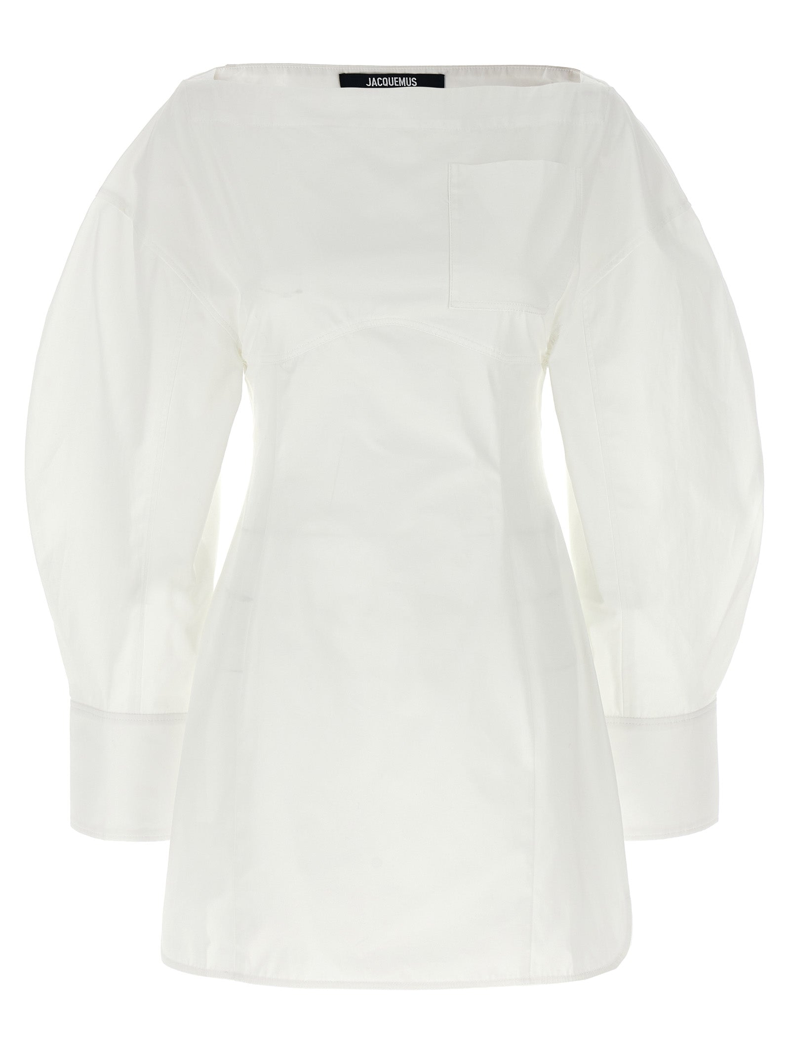Jacquemus La Robe Chemise Casaco Dresses White | Wanan Luxury Jacquemus La Robe Chemise Casaco Dresses White | Wanan Luxury