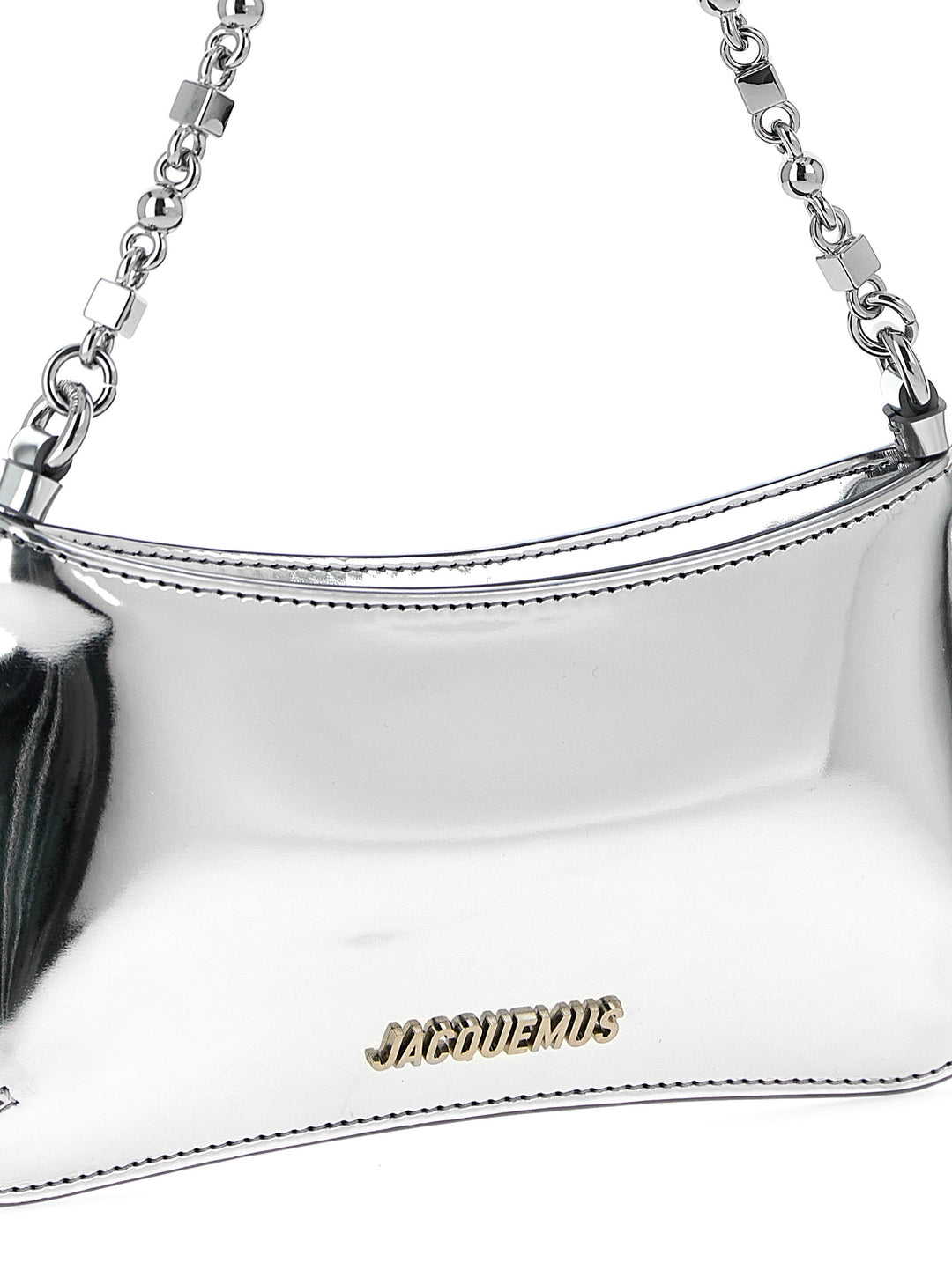 Jacquemus Le Petit Bisou Chaine Shoulder Bags - Silver | 2665d3b29346881d2cc8345cc222caee763cc85d