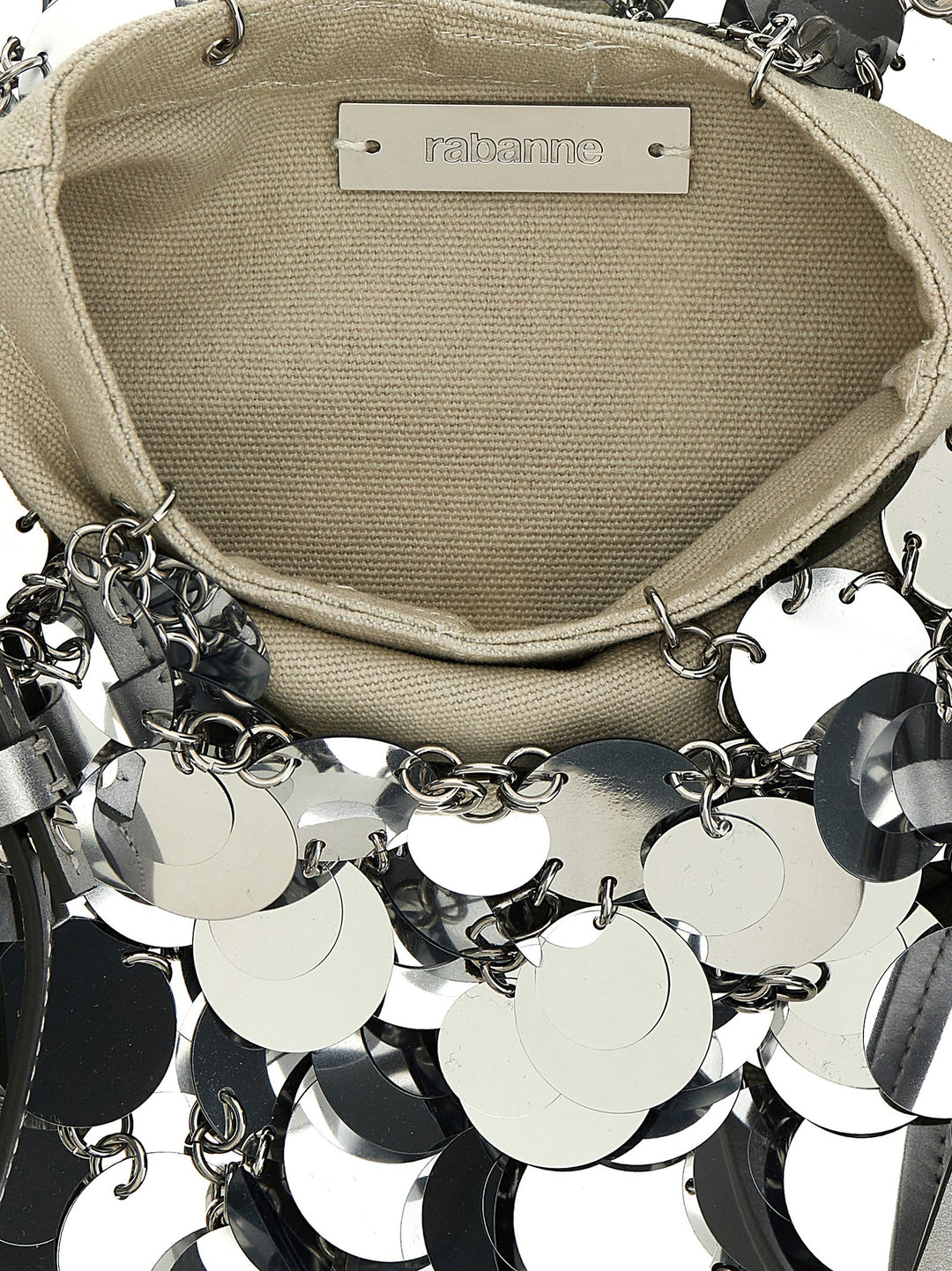 Silver Sparkle Discs Large Shoulder Bags Silver