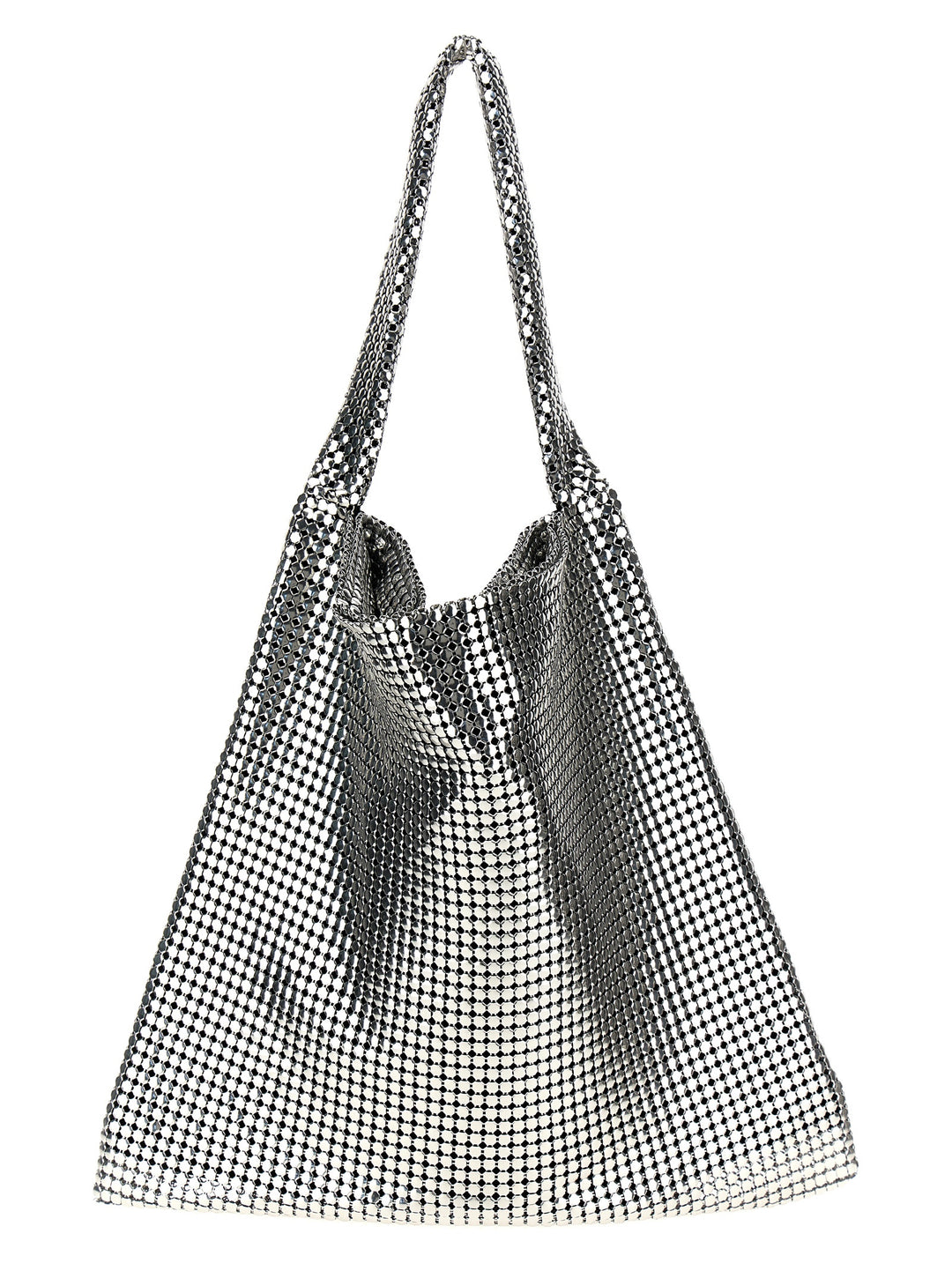 Silver Pixel Metallic Tote Bag Silver