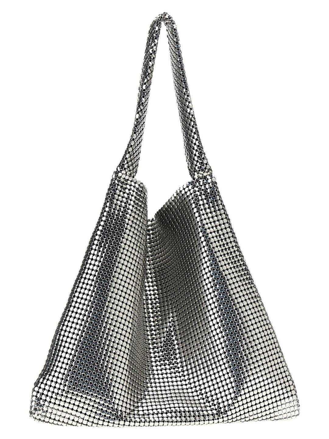 Silver Pixel Metallic Tote Bag Silver