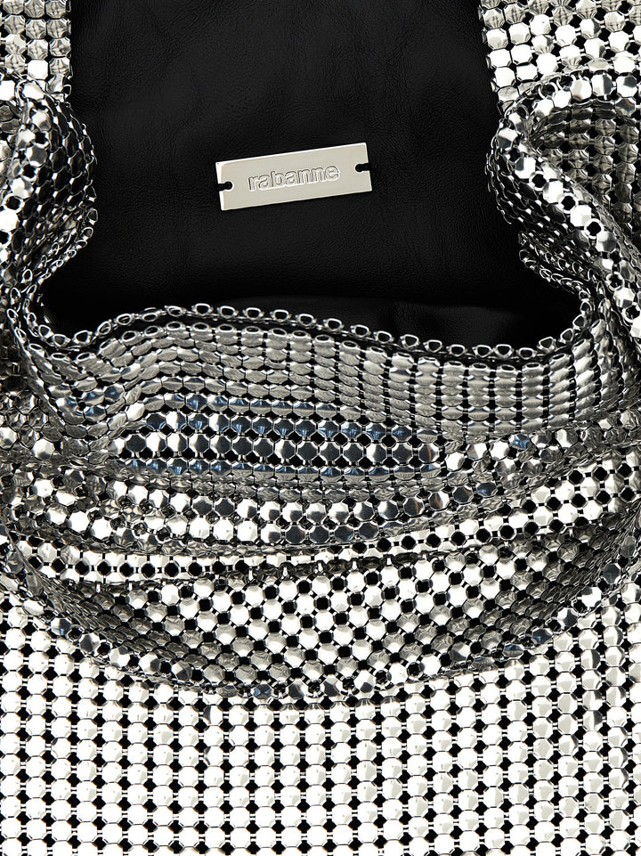 Silver Pixel Metallic Tote Bag Silver