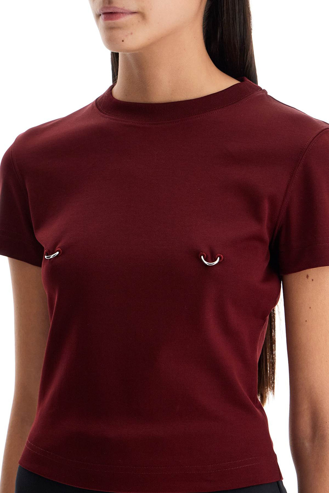 T Shirt Cropped Con Piercing