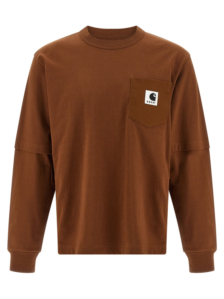 Sacai Capsule Sacai X Carhartt Wip T-shirt - Brown | 03ab2fcdcd95b97a0d7ee8e2cdbb610d5da28da7