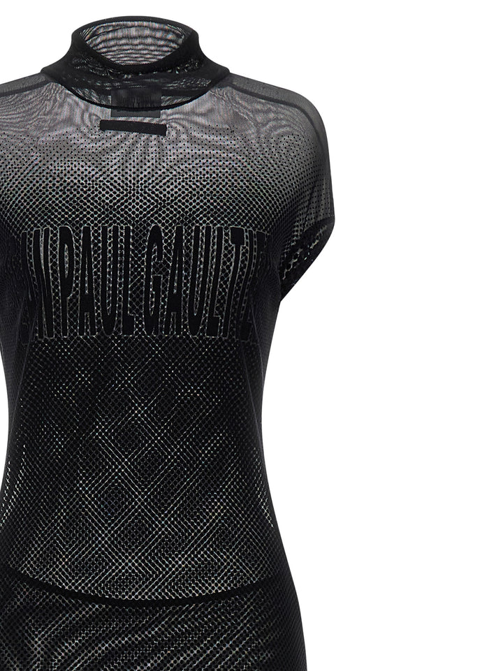 Jean Paul Gaultier Flocked Dress Dresses - Black | 31f315b53b44af8b2ed9ea6d66895bc84ace7432