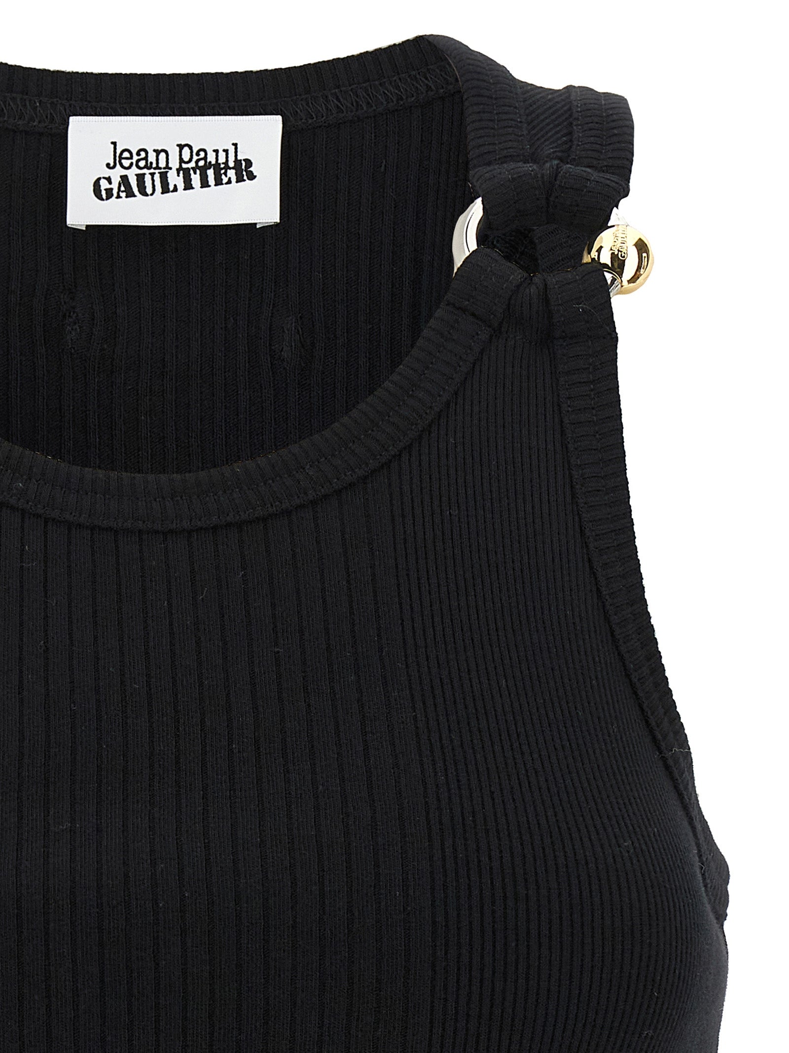 Jean Paul Gaultier Black Piercing Tops Black | Wanan Luxury