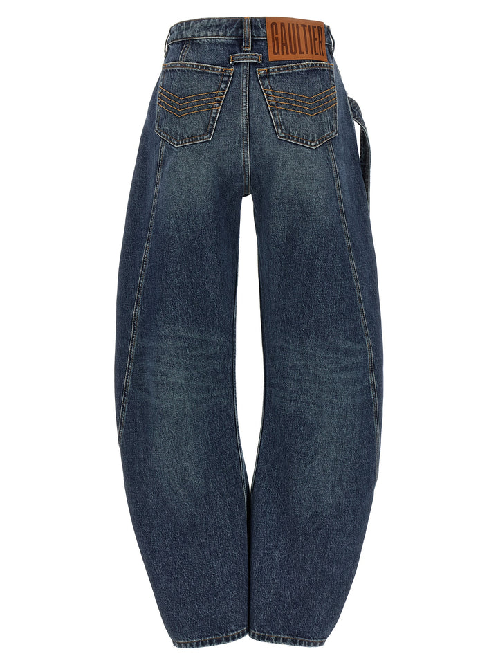 Jean Paul Gaultier The Blue Denim Strap Jeans - Light Blue | 0c1c64756b11712a85e9b262f18e408be6cdd0c1