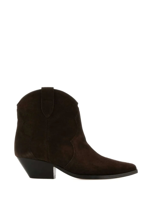 Dewina Suede Cowboy Ankle Boots