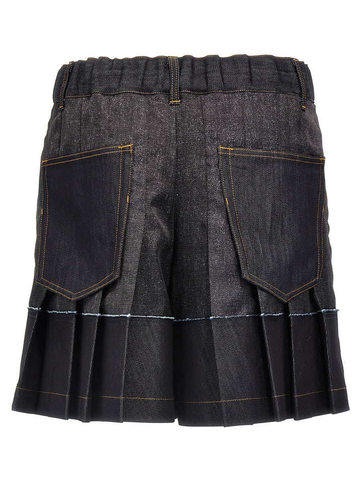 Sacai Flounced Shorts Bermuda and Short - Blue | ee1618dc8e54072f6f68c09a68bca9ba83bce18b