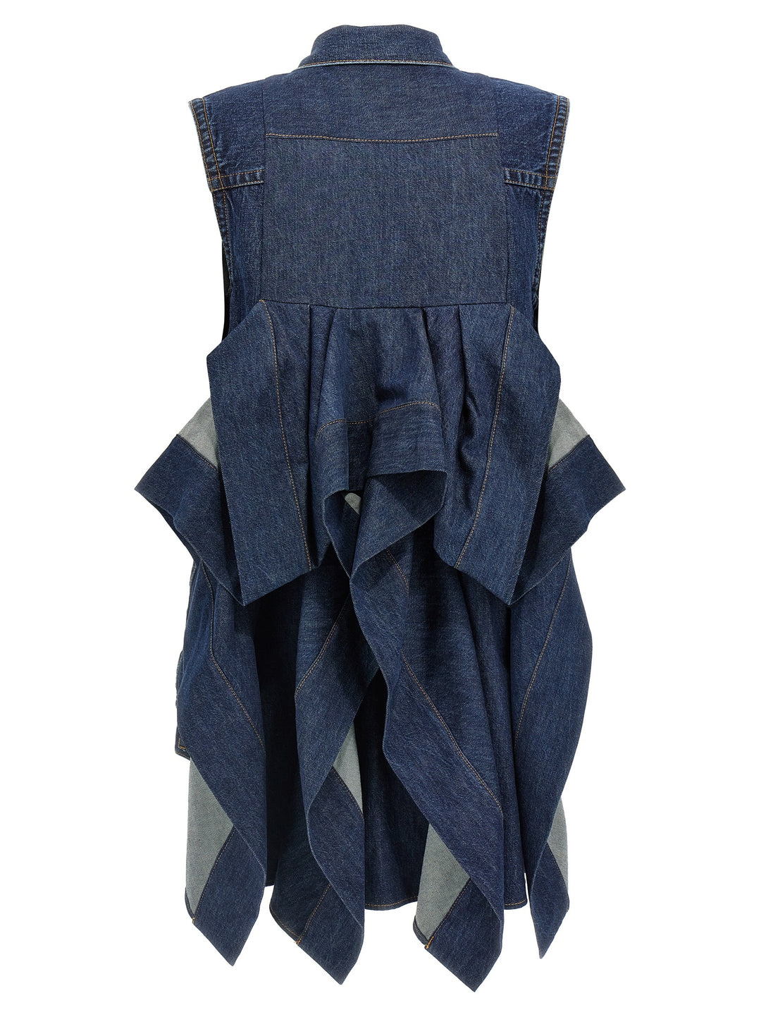 Sacai Ruffled Denim Dress Dresses - Blue | 1f4f50c99947496108d84decca61c1262c087673