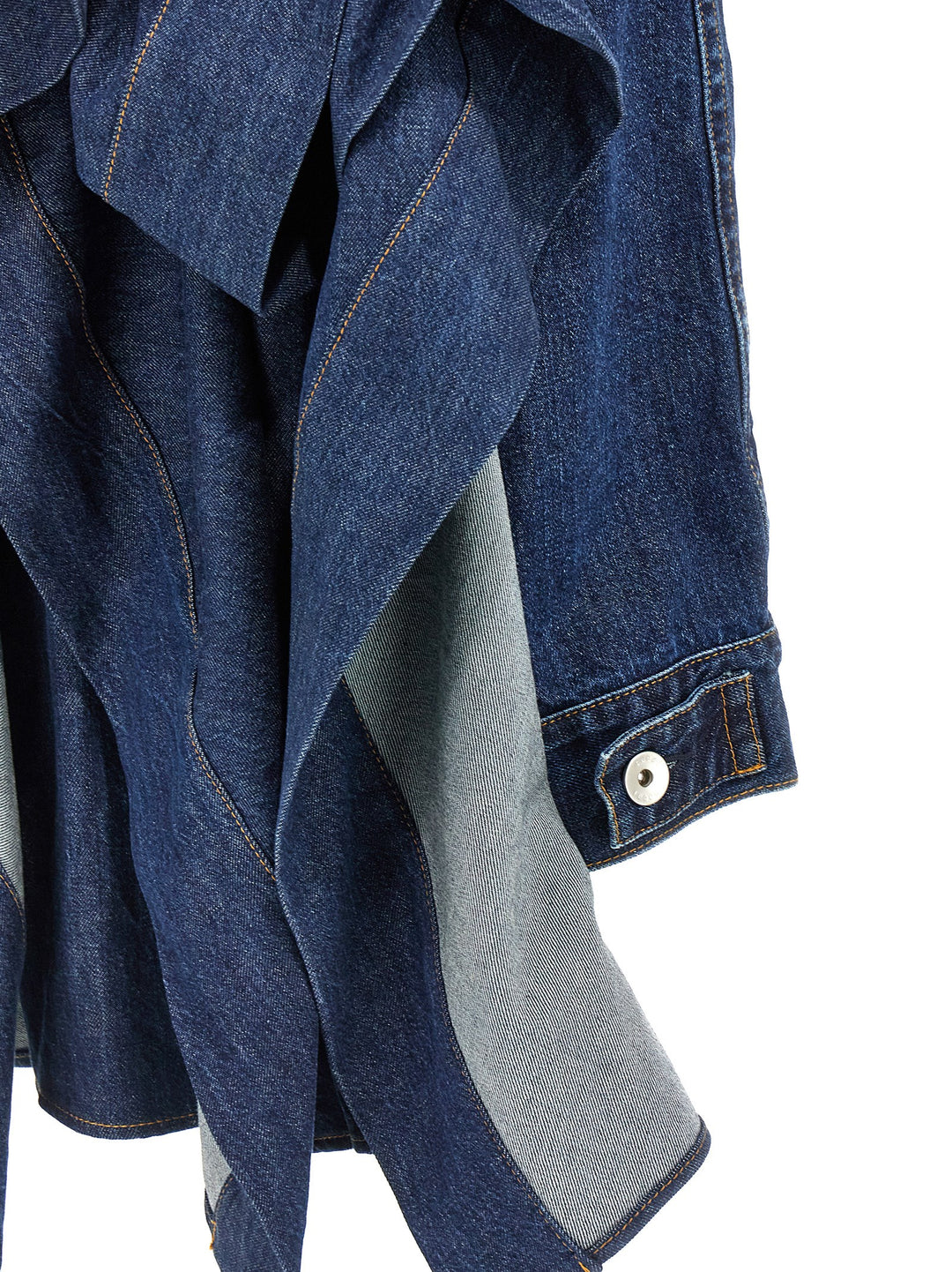 Sacai Ruffled Denim Dress Dresses - Blue | 04c5539386ff90f5b4ef4b424478cd3cc4d6f45b