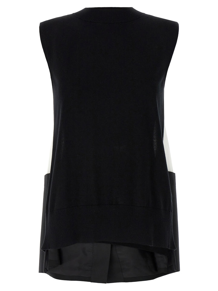 Sacai Patchwork Vest Gilet - White/Black | 40beaf6e061733712d61ff357649acf2b1e1d082