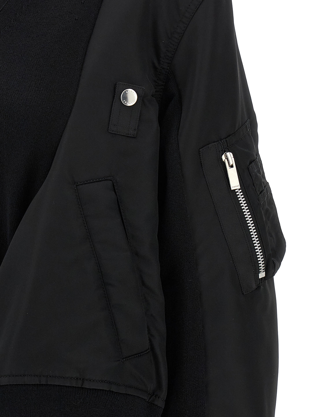 Sacai Nylon Insert Cardigan Sweaters and Cardigans - Black | 3bf06d1b8d16880b6f431ef1a5c72a9b5d0e7f92