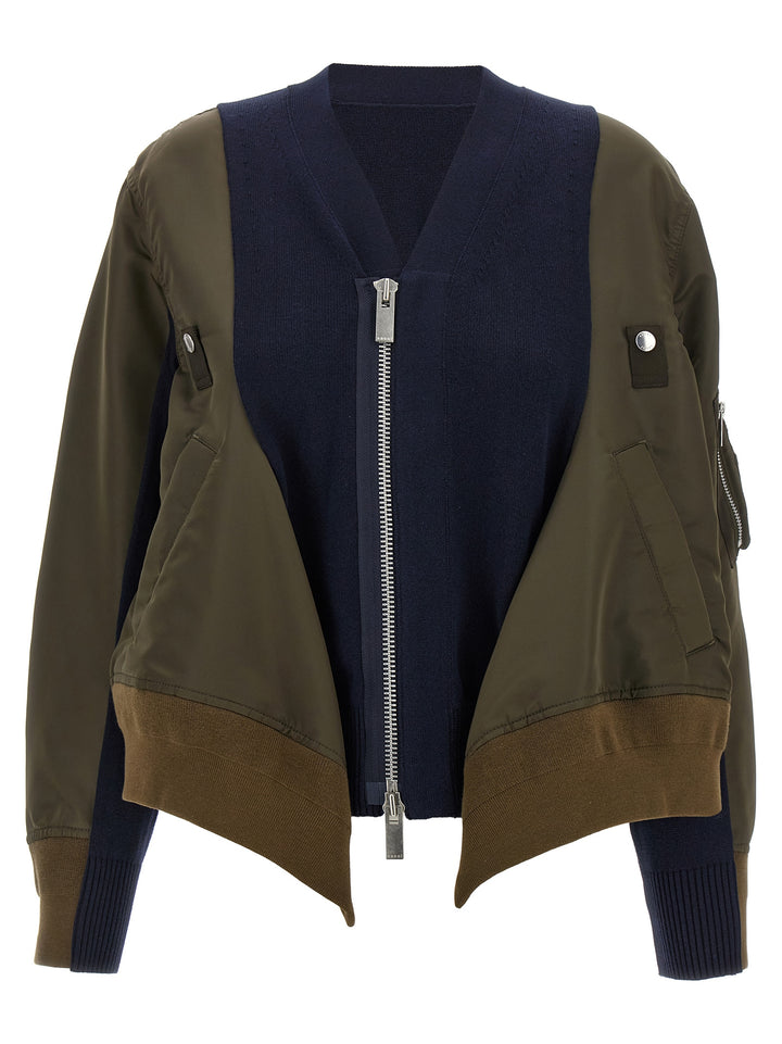 Sacai Nylon Insert Cardigan Sweaters and Cardigans - Multicolor | d53f0ebed52a4eee9ae77362f7802b18203c349e