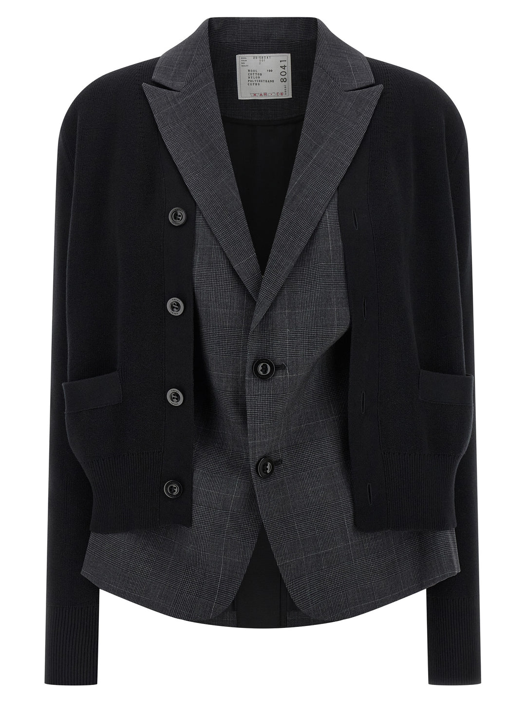 Sacai Double Layer Cardigan BlazerS - Black | cce6d35a0f0165ff7e159be4af147b19908d9542