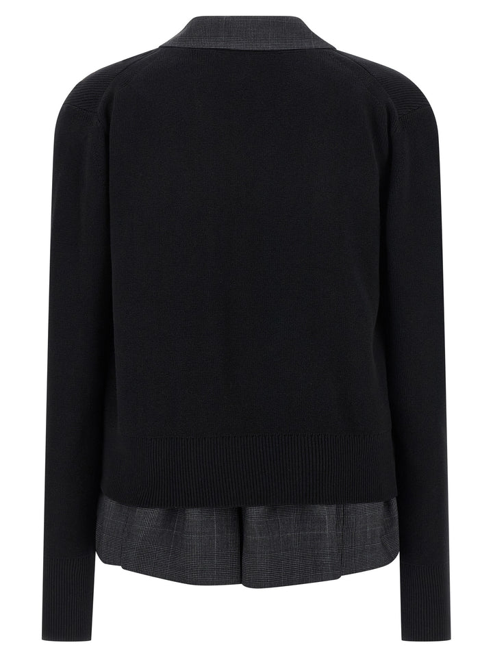Sacai Double Layer Cardigan BlazerS - Black | f4e0aa4cdd5061337684dd469de58016ddfa8e77