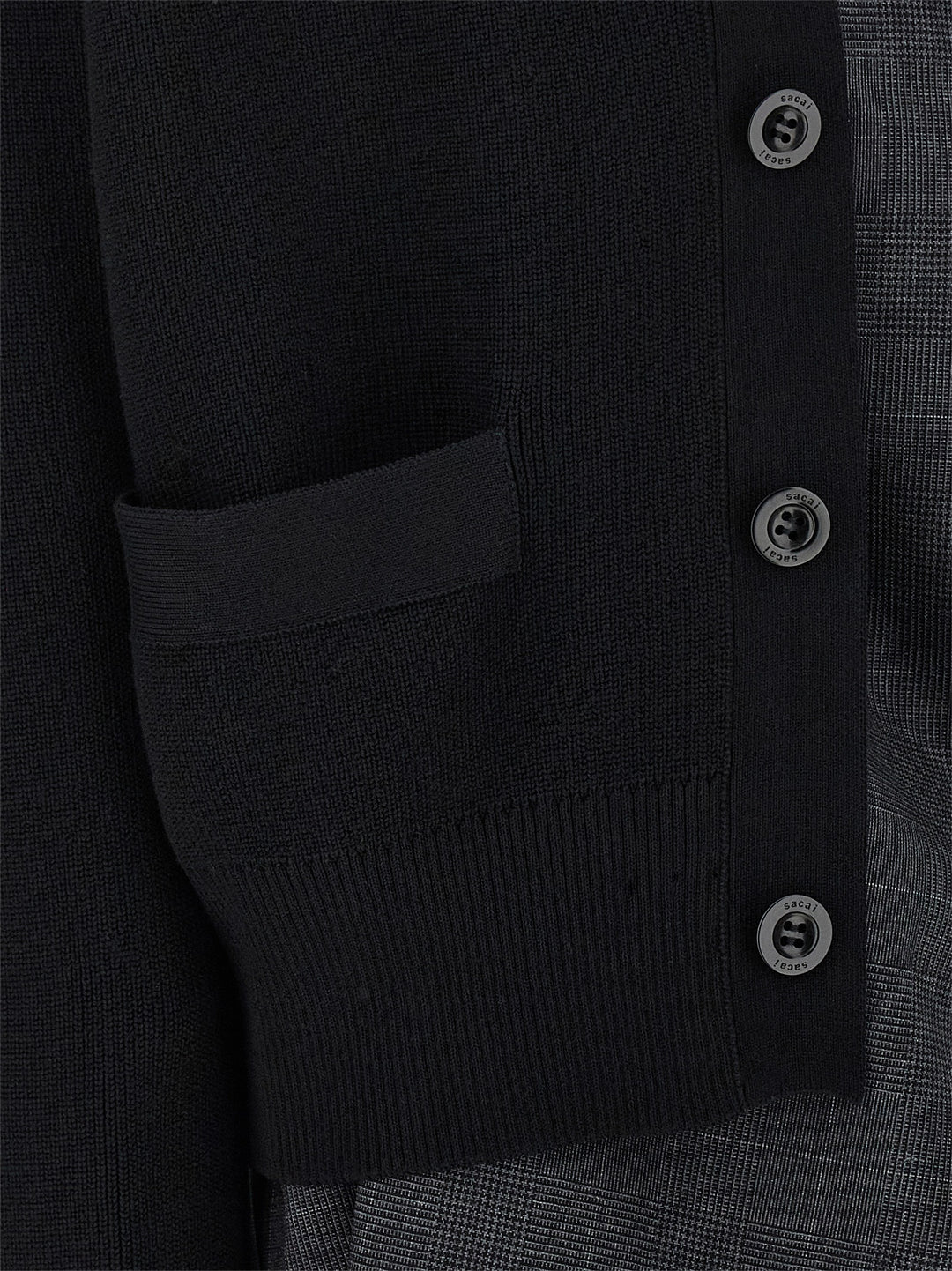 Sacai Double Layer Cardigan BlazerS - Black | d4d622147fed22405455946eae6e09a36a739ae7