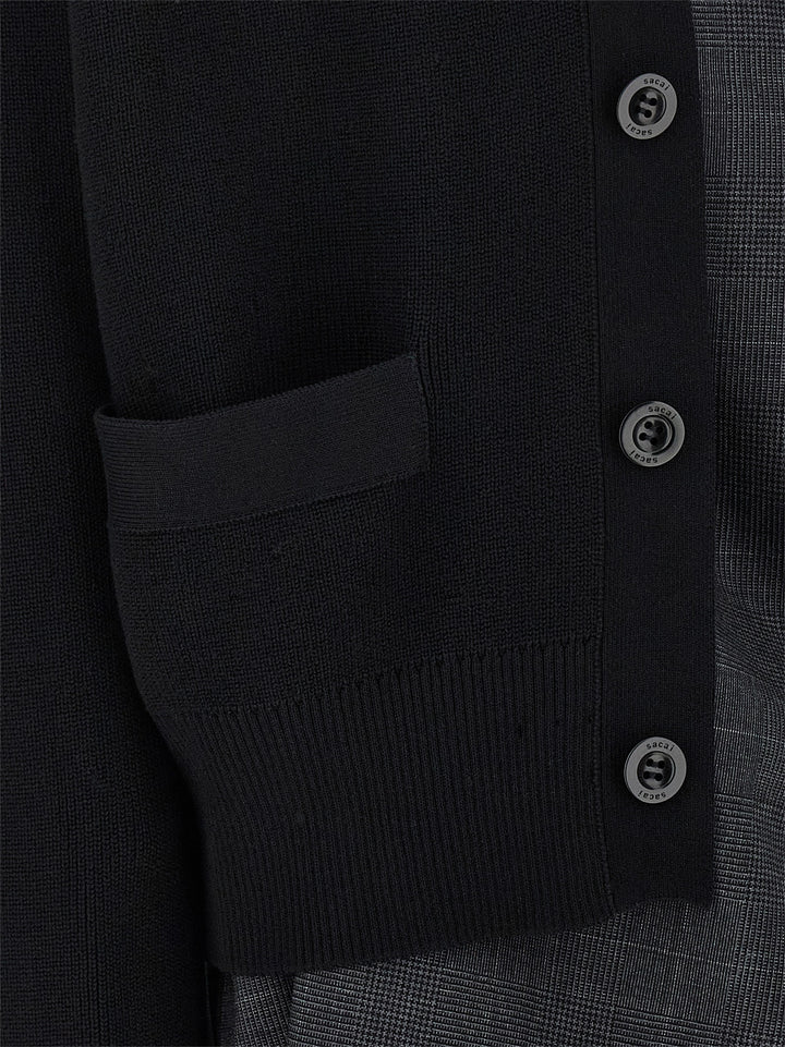 Sacai Double Layer Cardigan BlazerS - Black | d4d622147fed22405455946eae6e09a36a739ae7
