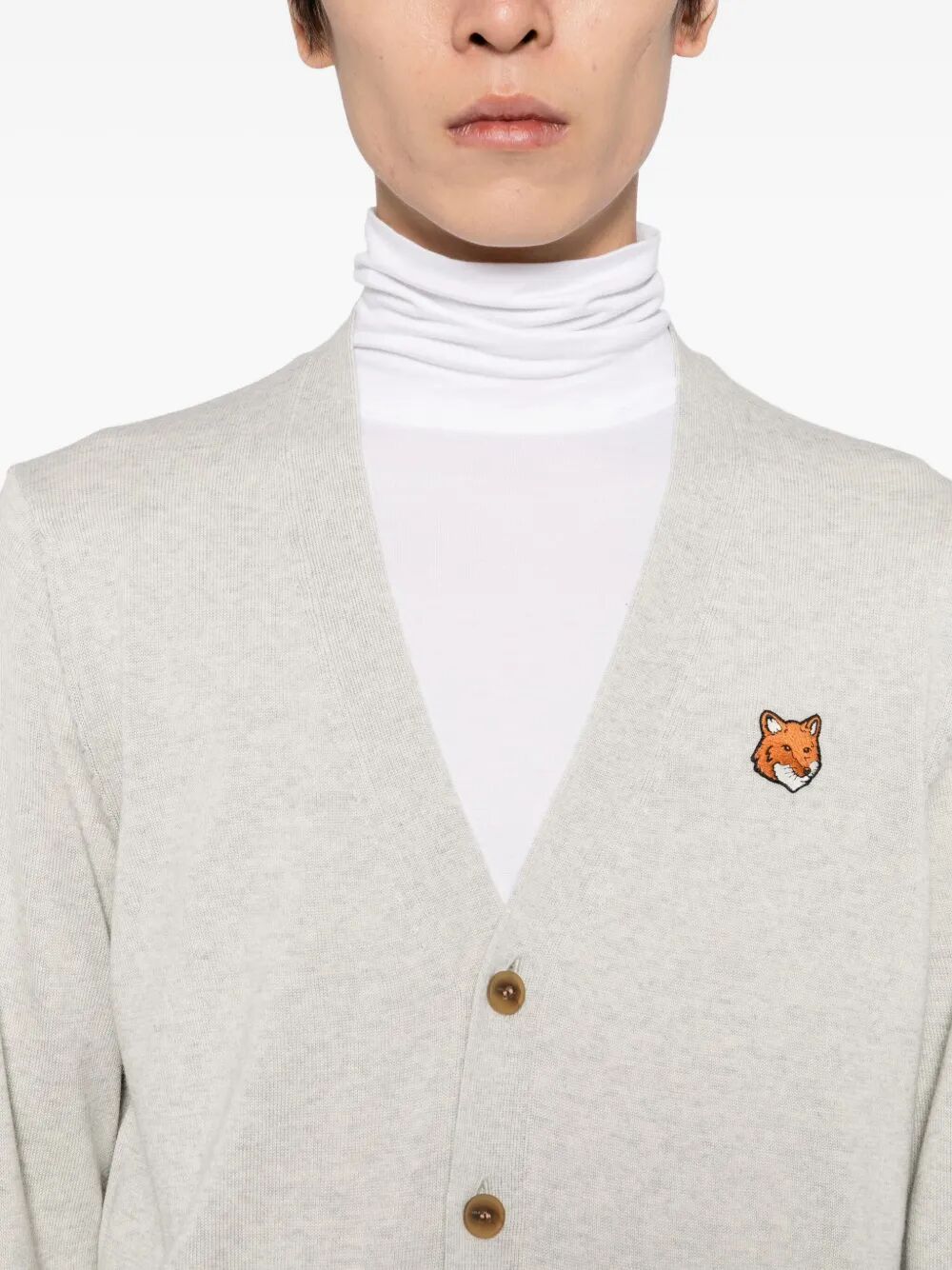 Maison KitsunÉ Cardigan - Grey | fcadbb4475a3285e4d76ca53d2210a5cdbbb5828