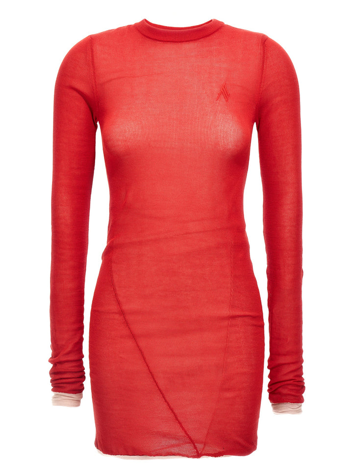 The Attico Two-Material Minidress Dresses - Red | cbda1c77a98176e1cfdf7ae68fcb22bf35a2873a
