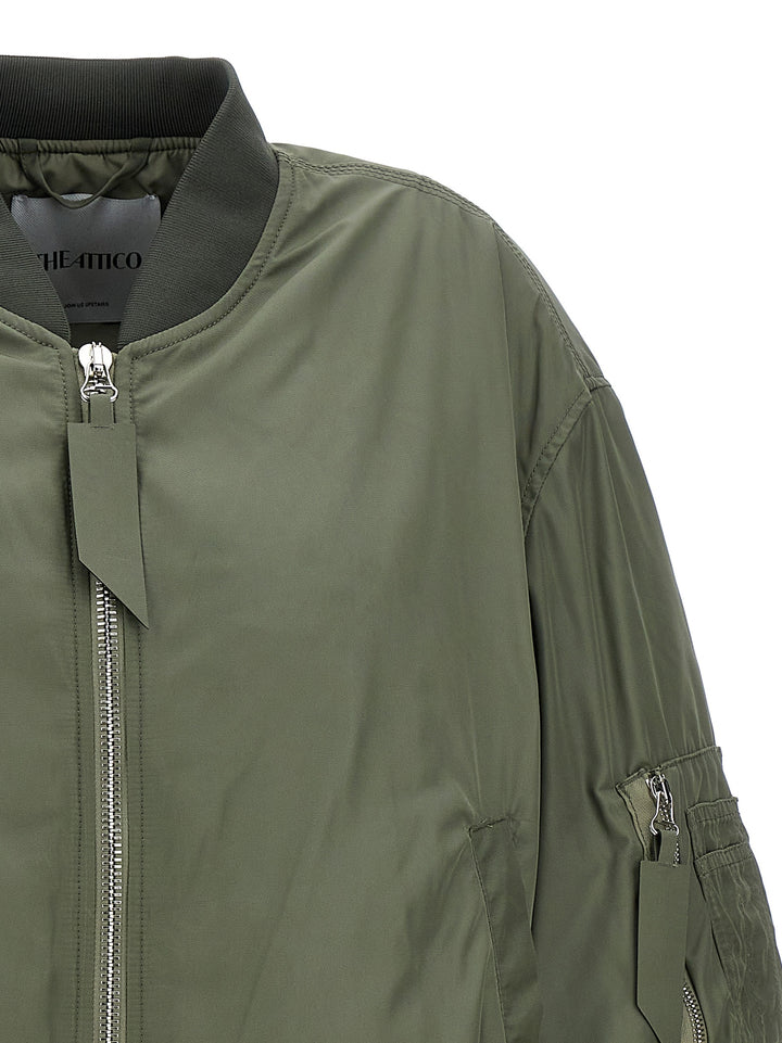 Nylon Bomber Jacket Casual Jackets, Parka Green