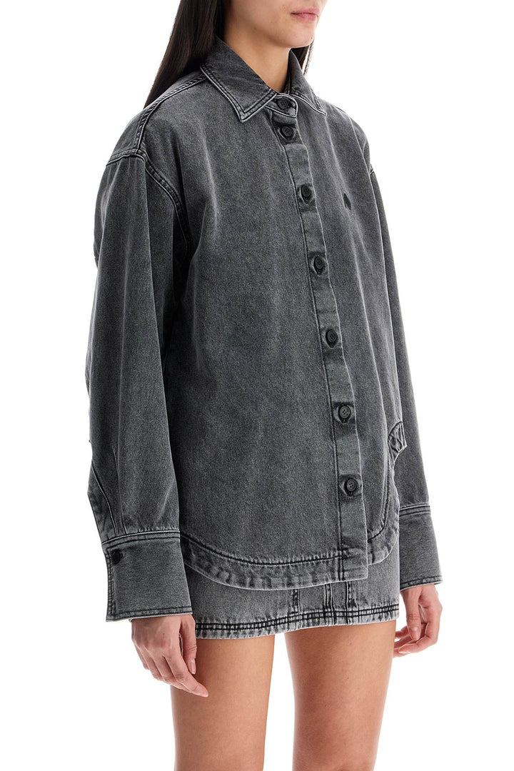 Oversized Black Denim Bomber