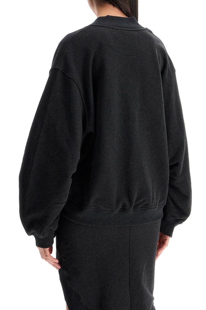 Oversized Sweatshirt With Deep V Neck In Gradient Black