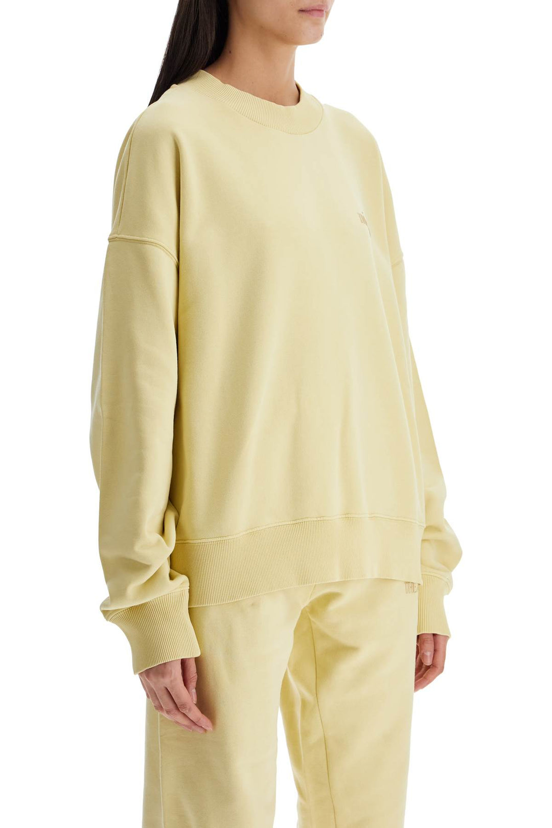 Oversized Hoodie Fade Dusty Yellow In Cotton