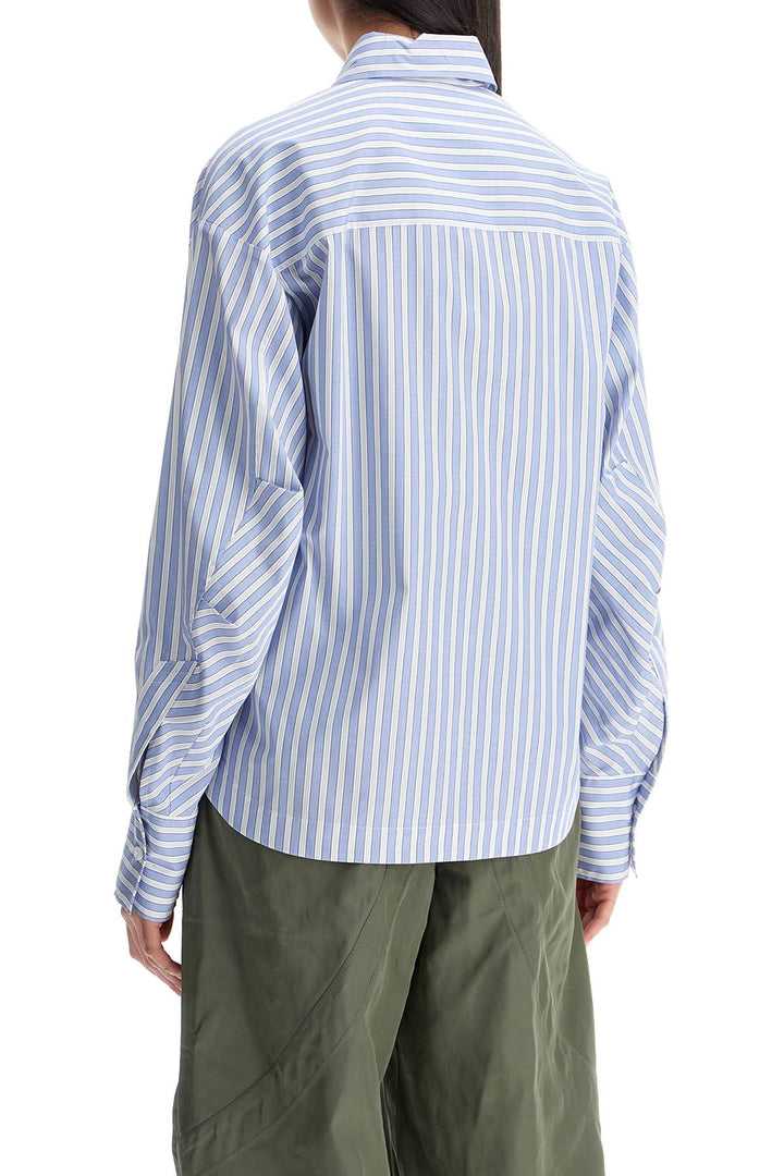 Blue And White Striped Oversized Cotton Shirt