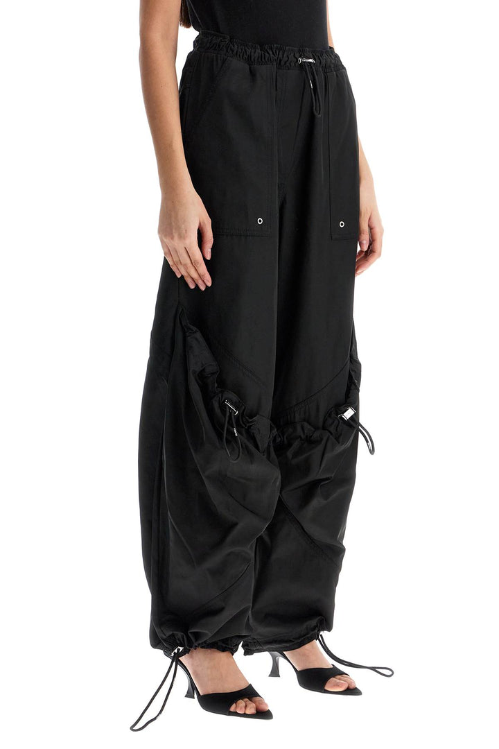 High Waisted Black Elasticated Loose Fit Trousers With Pockets