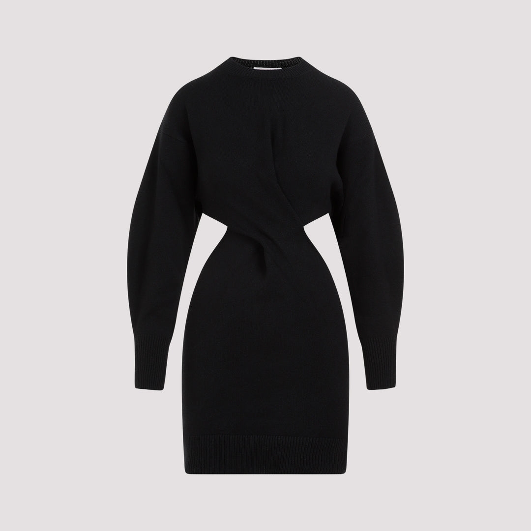 Alexander Mcqueen Mini Dresses Black | Wanan Luxury Alexander Mcqueen Mini Dresses Black | Wanan Luxury