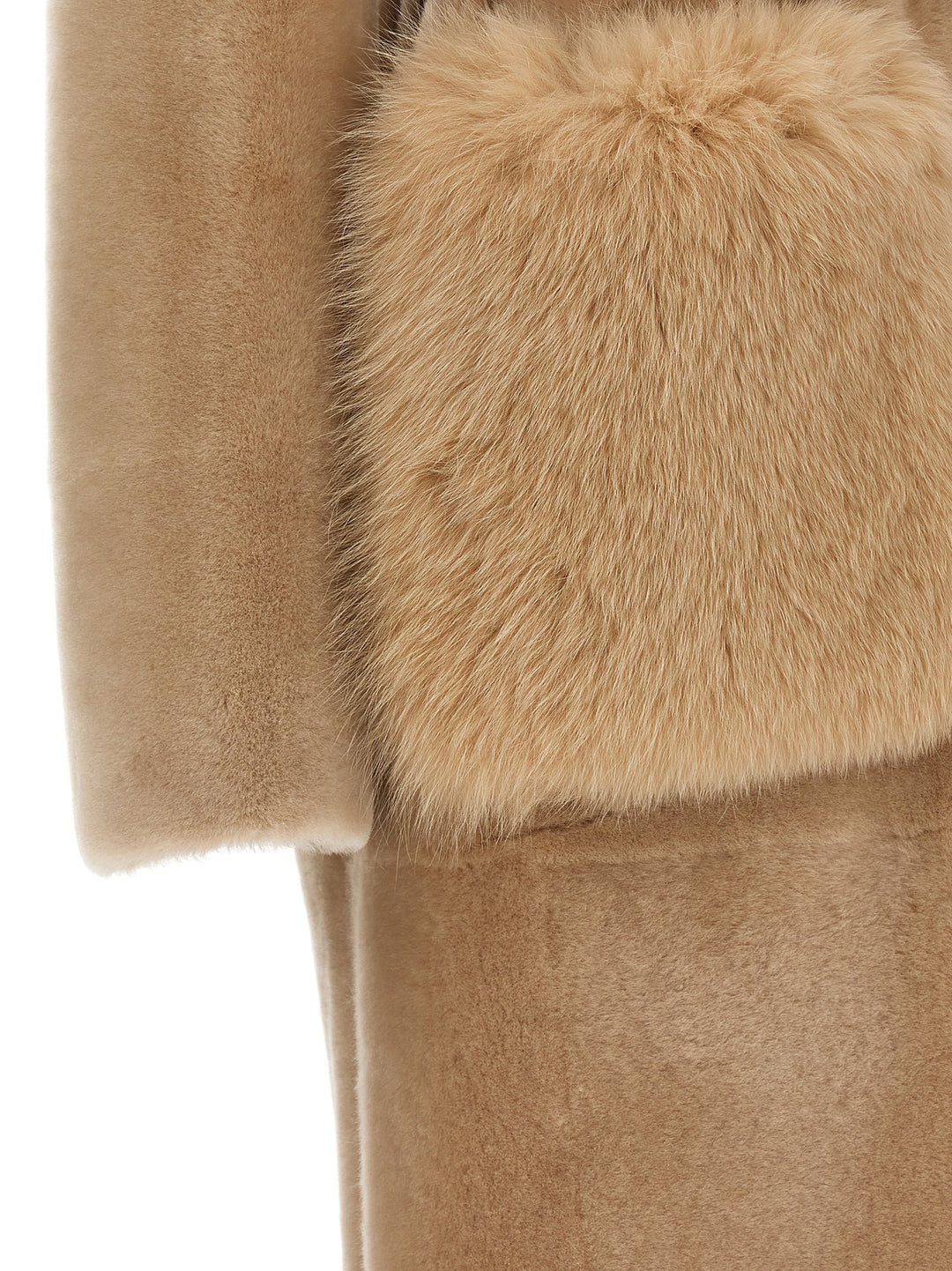 Blancha Merino Straight-Volpe Fur - Beige | 26d11d7afdc3fc236b33d275493ec5981ee0bc4e