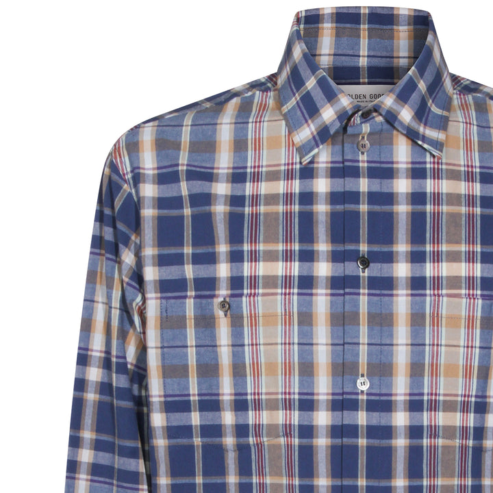 Golden Goose Shirts - NEW WHEAT/INDIGO BLUE/OLD RED | a210dc82d307c3d2d7aaf5fdc96ca347ef743974
