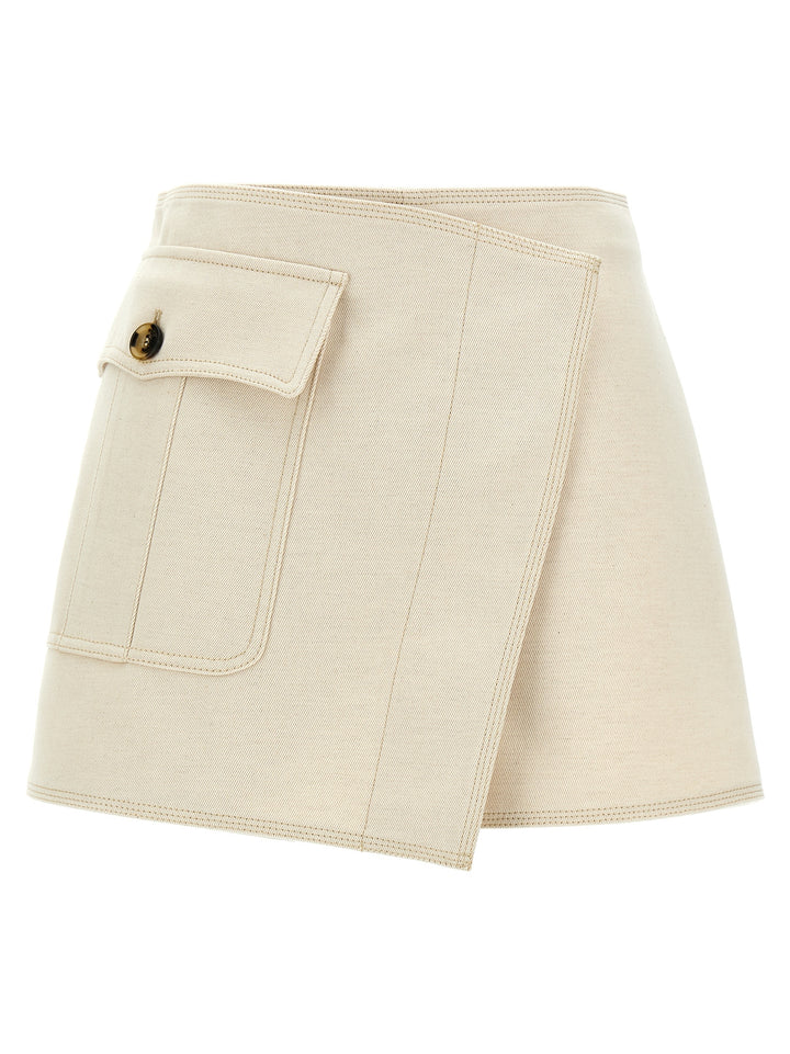 Skort Canvas Bermuda, Short White