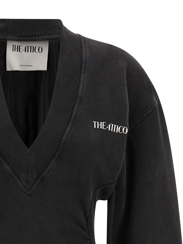 The Attico Sweatshirt Dress Dresses - Black | c0816ef7aab0dba8cb6433bd515c42a7c0852caf