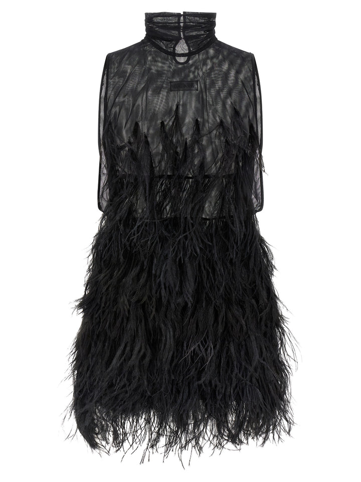 The Attico Ostrich Feather Dress Dresses - Black | 260aef7bd851fee528f90b1c1e8f85751803372f