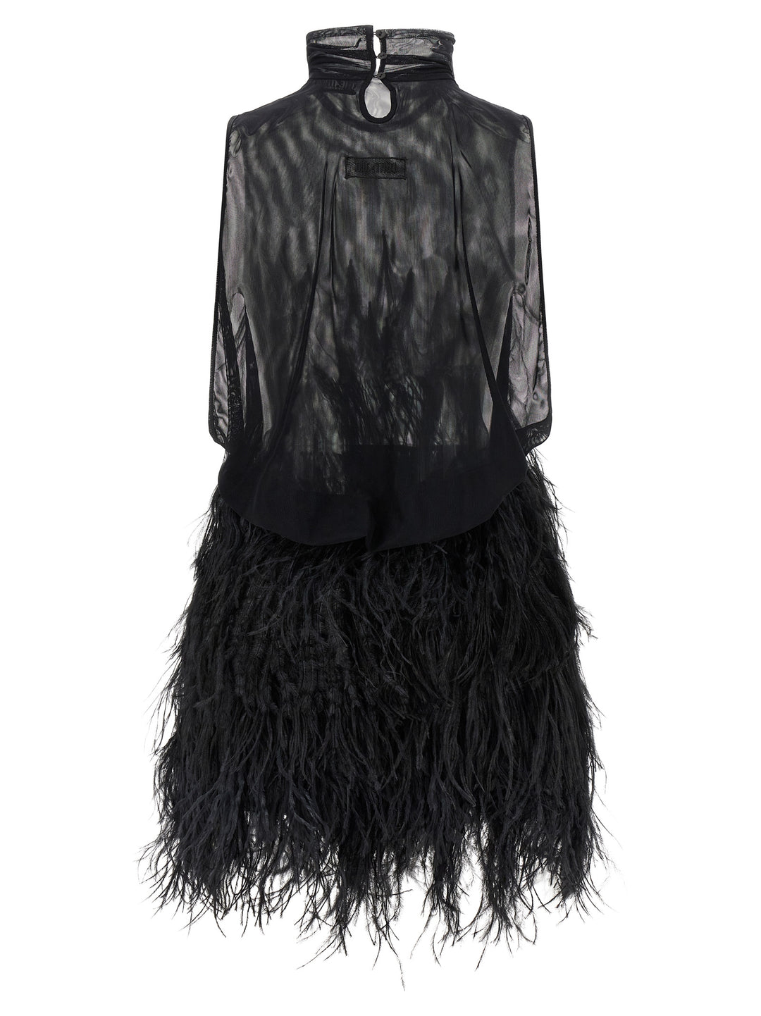 The Attico Ostrich Feather Dress Dresses - Black | 4b38449d84a4f5a515919676a4960c3c194513bb