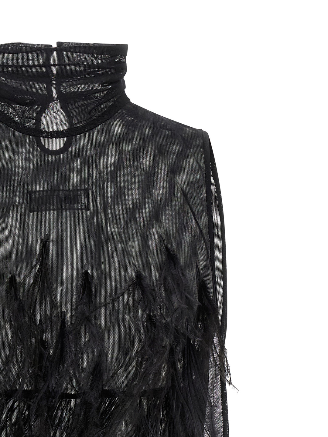 The Attico Ostrich Feather Dress Dresses - Black | 114a96ac40d6473225668a978003620d90536973