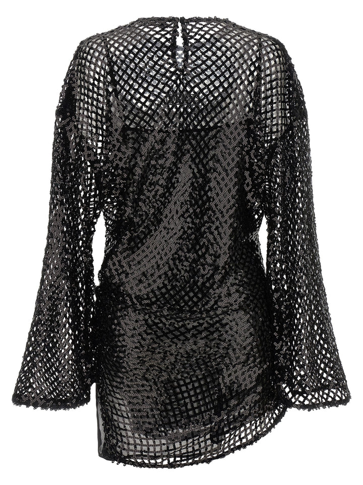The Attico Sequin Mesh Dress Dresses - Black | 1f18a1ad0fea2a82be6c47c671d0cfb9aa695e4e