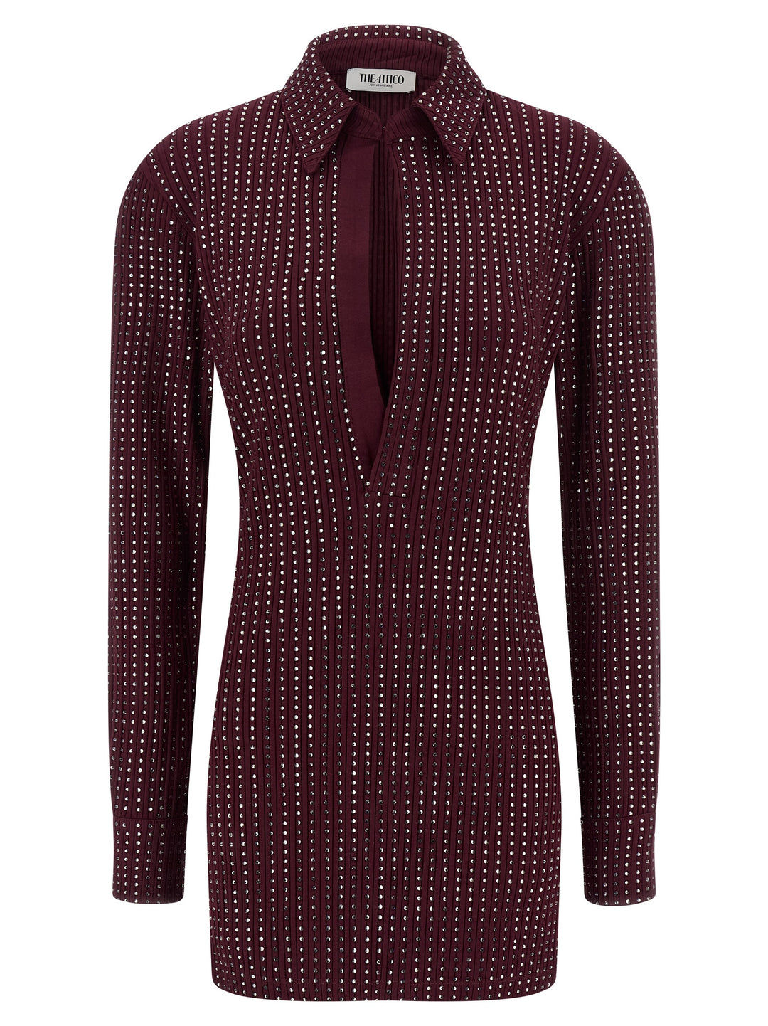 The Attico Rhinestone Dress Dresses - Bordeaux | b257f1db8bb0a94f84c3d5656cf8520e81beb1c5