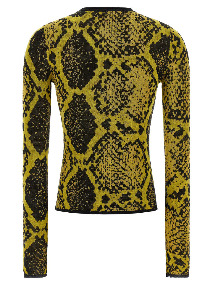 The Attico Python Jacquard Cardigan Sweaters and Cardigans - Yellow | f7088de62e9af5a28647c88859d13a301b0edddd