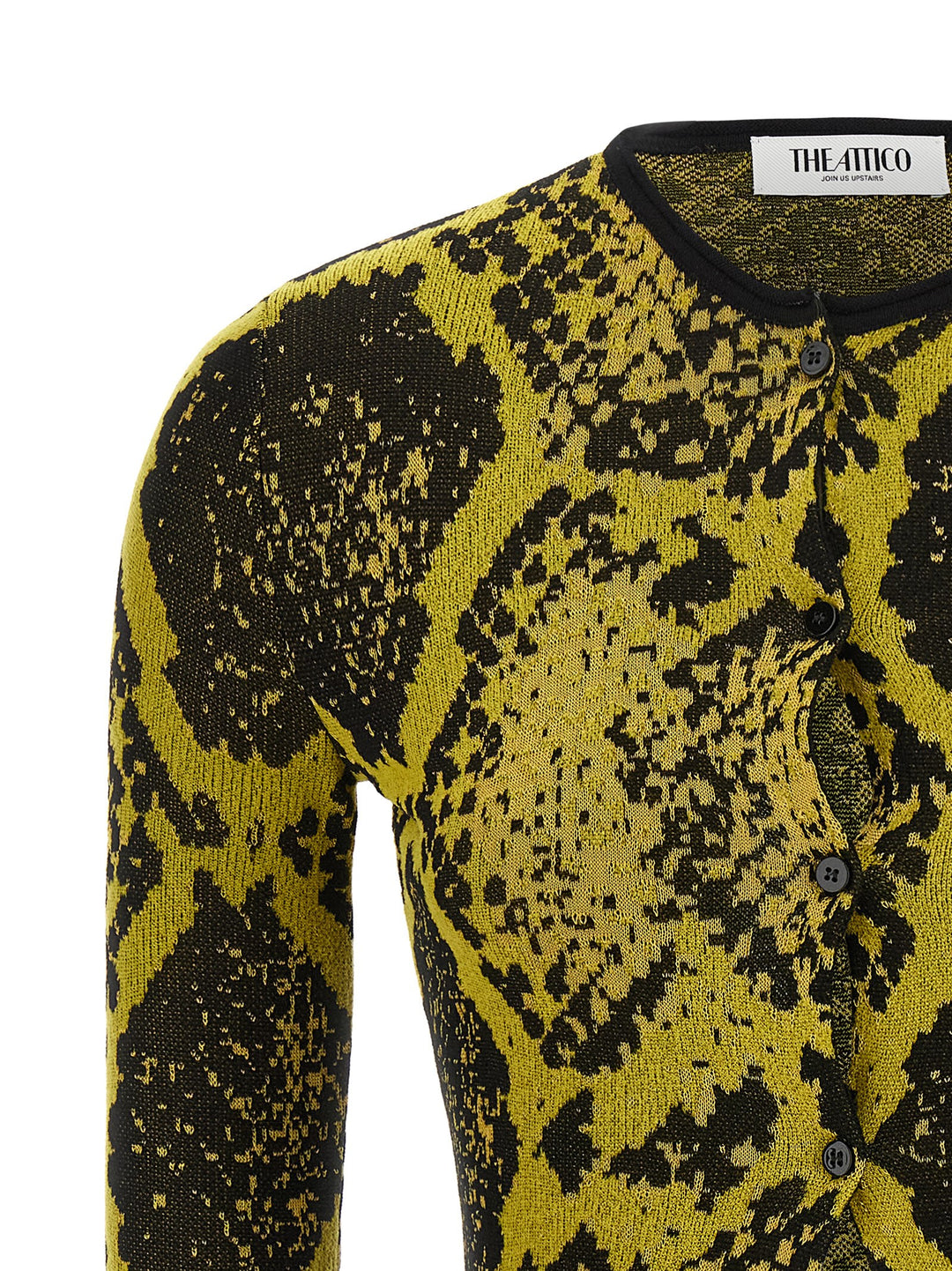 The Attico Python Jacquard Cardigan Sweaters and Cardigans - Yellow | 12bae70bd5e7d1440229b0de93940d3073394ec3