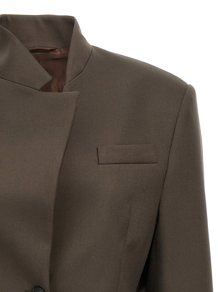 The Attico Maxi Shoulder Strap Blazer BlazerS - Brown | ec366c3699654929bfc5a6f85516308f789fa5b2