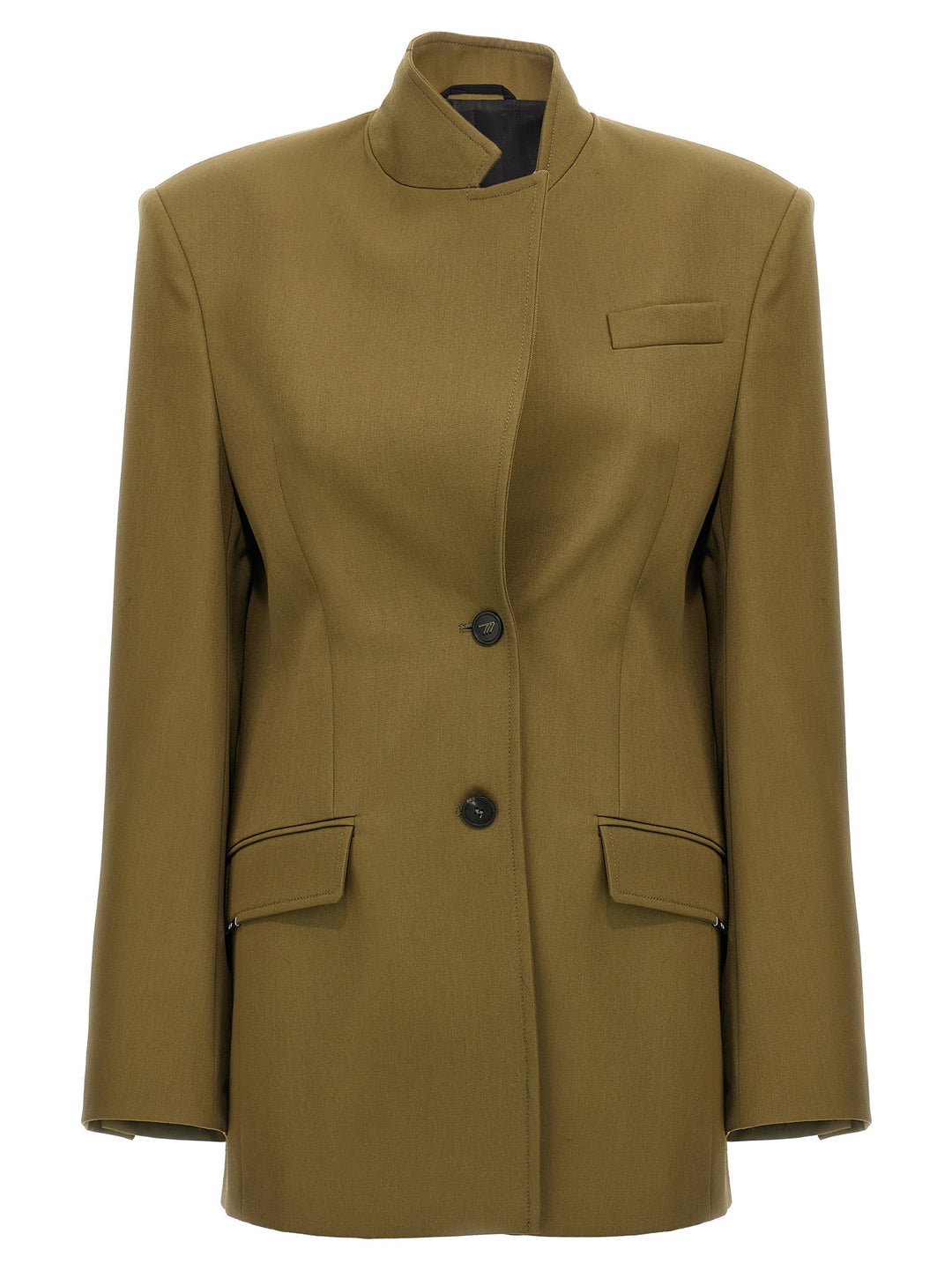 The Attico Maxi Shoulder Strap Blazer BlazerS - Green | 61c12bdfa2f24786a7721ade15b37514c43c27b5