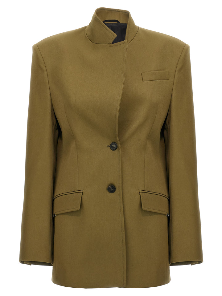 The Attico Maxi Shoulder Strap Blazer BlazerS - Green | 61c12bdfa2f24786a7721ade15b37514c43c27b5