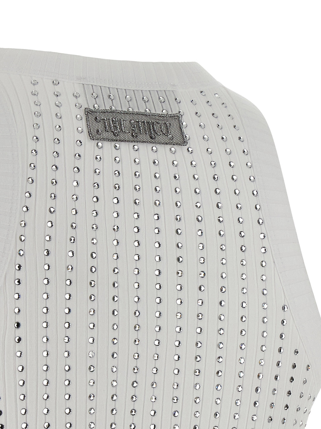 The Attico Rhinestone Tank Top Tops - White | 7c2b377092f7d8223c2554040e9ac22a6f619774